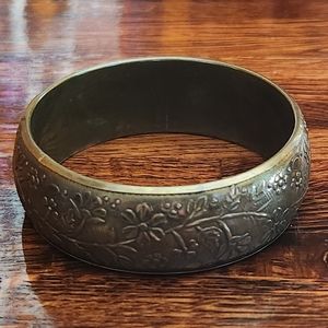 Vintage Floral Brass Bracelet
